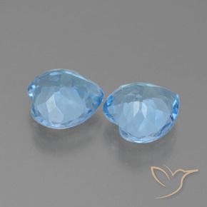 Pedras preciosas de Topázio Céu azul natural de 6.26 ct, Coração, VVS