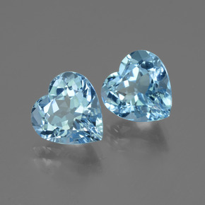 Pedras preciosas de topázio azul natural de 6,36 ct, formato de coração, VVS