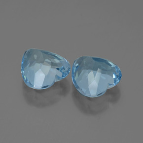 Pedras preciosas de topázio azul natural de 6,36 ct, formato de coração, VVS