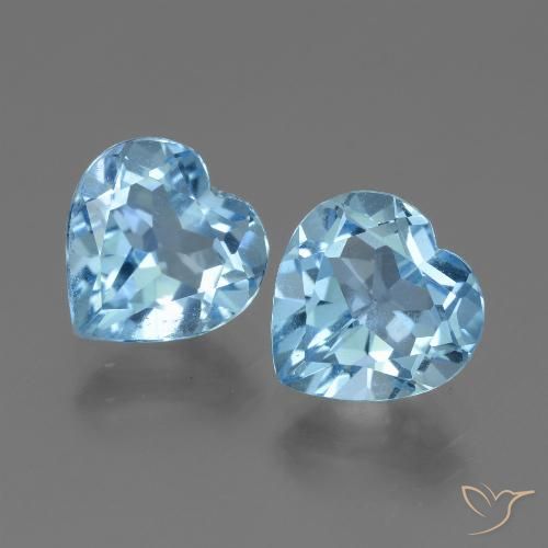 5.67ctw Natural Azul Suíço Topázio, Coração, VVS