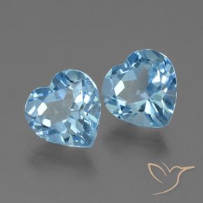 Pedras preciosas de Topázio Azul Suíço natural de 5.67 ct, Coração, VVS