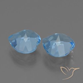 Pedras preciosas de Topázio Azul Suíço natural de 5.67 ct, Coração, VVS