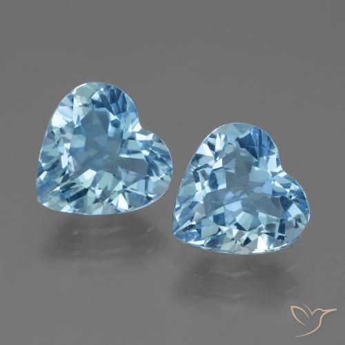 Pedras preciosas de Topázio Azul Suíço natural de 5.32 ct, Formato de coração, VVS