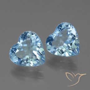 Pedras preciosas de Topázio Azul Suíço natural de 5.32 ct, Formato de coração, VVS