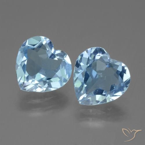 5.61ctw Natural Azul Suíço Topázio, Coração, VVS