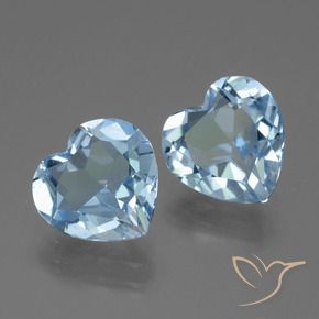 Pedras preciosas de Topázio Azul Suíço natural de 5.61 ct, Coração, VVS