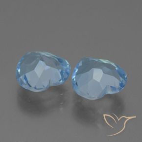Pedras preciosas de Topázio Azul Suíço natural de 5.61 ct, Coração, VVS
