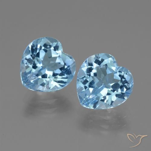 6.51ctw Natural Céu azul Topázio, Coração, VVS