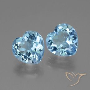 Pedras preciosas de Topázio Céu azul natural de 6.51 ct, Coração, VVS