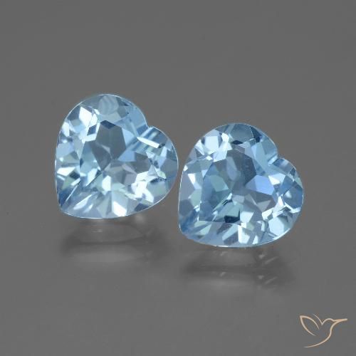 5.52ctw Natural Céu azul Topázio, Coração, VVS
