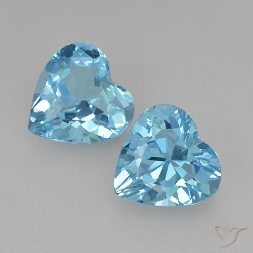 5.17ctw Natural Azul Suíço Topázio, Coração, VVS-VS