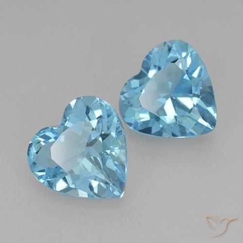 Pedras preciosas de Topázio Azul Suíço natural de 5.17 ct, Coração, VVS-VS