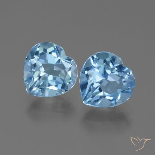 6.27ctw Natural Azul Suíço Topázio, Coração, VVS