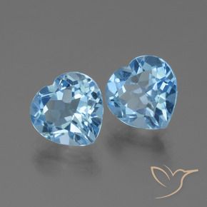 Pedras preciosas de Topázio Azul Suíço natural de 6.27 ct, Coração, VVS