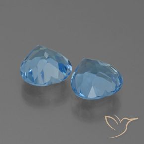 Pedras preciosas de Topázio Azul Suíço natural de 6.27 ct, Coração, VVS