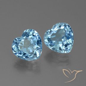 Pedras preciosas de Topázio Azul Suíço natural de 6.30 ct, Coração, VVS
