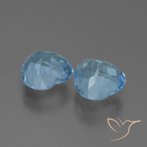 Pedras preciosas de Topázio Azul Suíço natural de 6.30 ct, Coração, VVS
