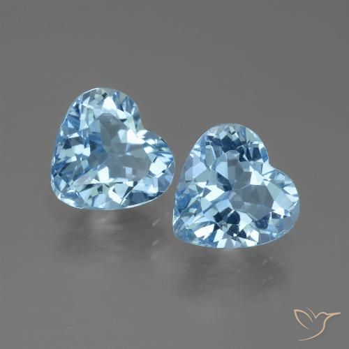 5.44ctw Natural Azul Suíço Topázio, Coração, VVS