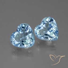 Pedras preciosas de Topázio Azul Suíço natural de 5.44 ct, Coração, VVS