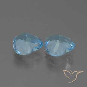 Pedras preciosas de Topázio Azul Suíço natural de 5.44 ct, Coração, VVS