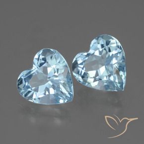 Pedras preciosas de Topázio Céu azul natural de 6.27 ct, Coração, VVS-VS