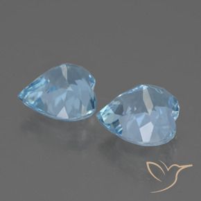 Pedras preciosas de Topázio Céu azul natural de 6.27 ct, Coração, VVS-VS