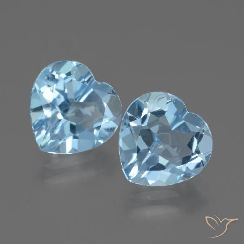 5.63ctw Natural Céu azul Topázio, Coração, VVS