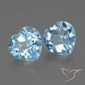 Pedras preciosas de Topázio Céu azul natural de 5.63 ct, Coração, VVS