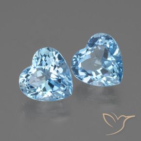 Pedras preciosas de Topázio Céu azul natural de 6.47 ct, Coração, VVS-VS