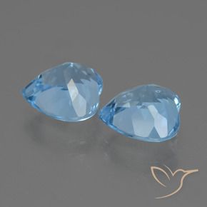 Pedras preciosas de Topázio Céu azul natural de 6.47 ct, Coração, VVS-VS