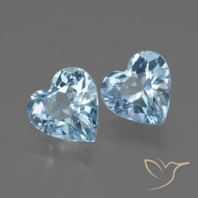 Pedras preciosas de Topázio Céu azul natural de 5.69 ct, Coração, VS