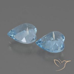 Pedras preciosas de Topázio Céu azul natural de 5.69 ct, Coração, VS