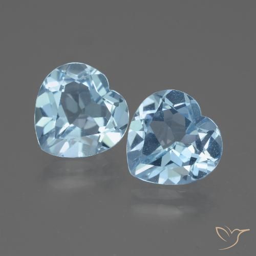 5.69ctw Natural Azul Suíço Topázio, Coração, VVS