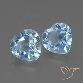 Pedras preciosas de Topázio Azul Suíço natural de 5.69 ct, Coração, VVS