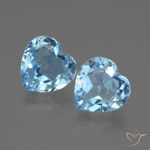 5.91ctw Natural Céu azul Topázio, Coração, VVS