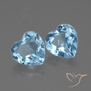 Pedras preciosas de Topázio Céu azul natural de 5.91 ct, Coração, VVS