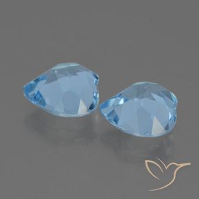 Pedras preciosas de Topázio Céu azul natural de 5.91 ct, Coração, VVS