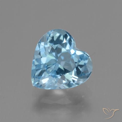 3.22ct Natural Azul Suíço Topázio, Coração, VVS