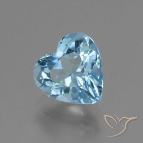 Topázio Azul Suíço Natural 3.22ct, Coração, VVS