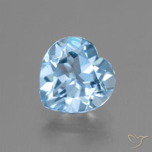 2.90ct Natural Céu azul Topázio, Coração, VVS