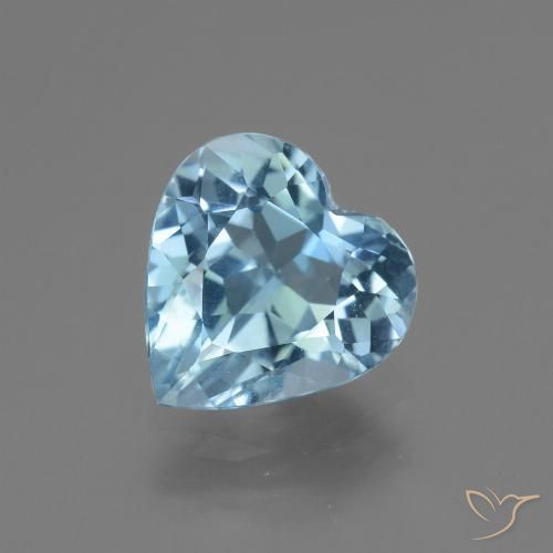 2.91ct Natural Céu azul Topázio, Coração, VVS