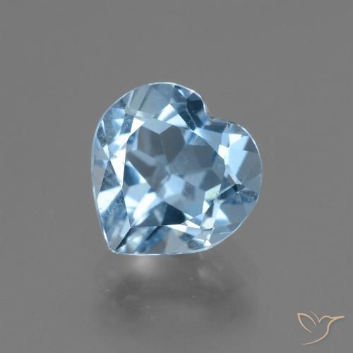 3.03ct Natural Céu azul Topázio, Coração, VVS