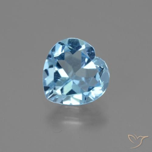 2.84ct Natural Céu azul Topázio, Coração, VS