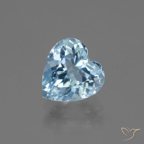 3.18ct Natural Céu azul Topázio, Coração, VVS