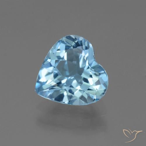 2.44ct Natural Céu azul Topázio, Coração, VVS