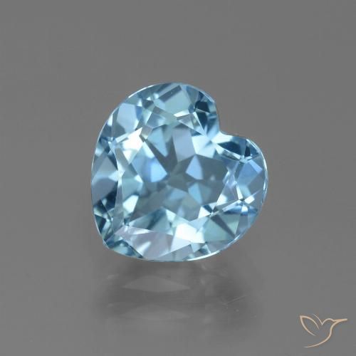 3.11ct Natural Céu azul Topázio, Coração, VVS