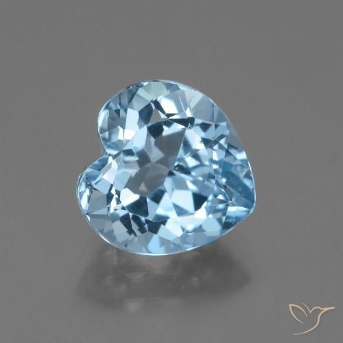 3.19ct Natural Céu azul Topázio, Coração, VVS