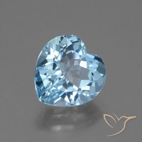 Topázio Céu azul Natural 3.19ct, Coração, VVS