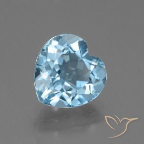 Topázio Azul Suíço Natural 3.11ct, Coração, VVS