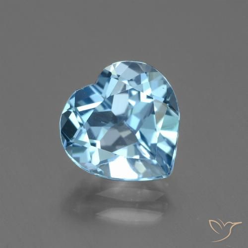 2.71ct Natural Céu azul Topázio, Coração, VVS